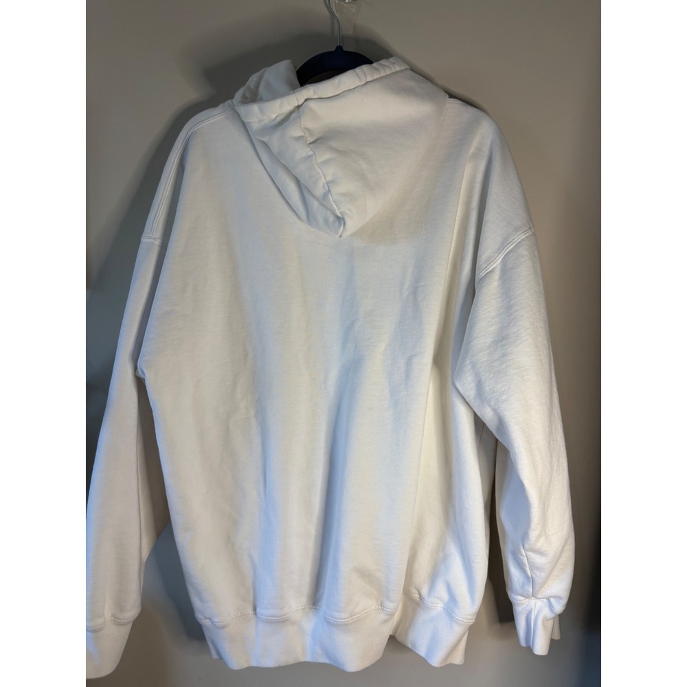 Brandy‎ Melville White Butterfly Embroidered Oversized Hoodie Sweatshirt MDA110 - Picture 5 of 7